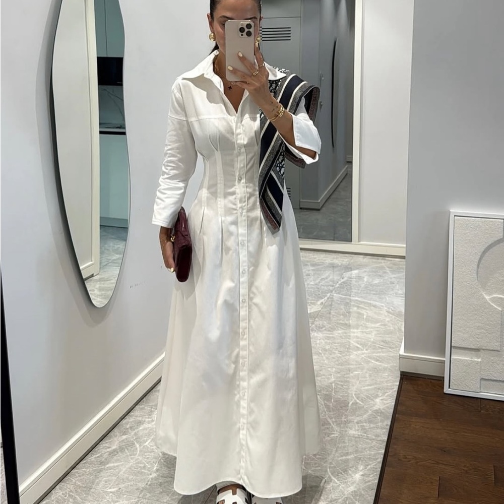 Zara White Midi Dress - Picture 5 of 14